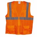 Cordova COR-BRITE Surveyor Vests, Orange, 2in Silver Reflective Tape, 2XL VS270P2XL